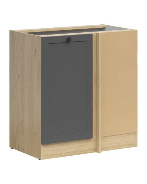 Armario bajo de cocina de rincón Junona Line derecho roble bernstein/grafito ocupa rincón 100x60 cm