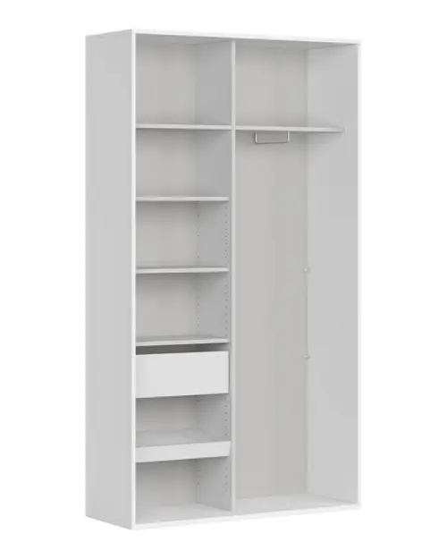 Шкаф-купе Flex 120 см с зеркалом белый глянец