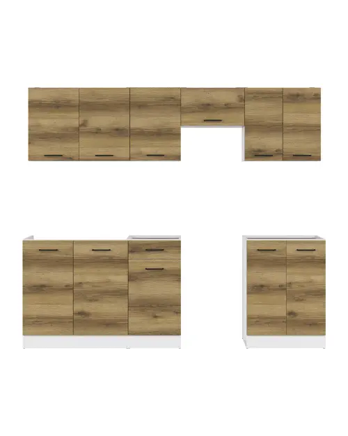 Zestaw kuchenny Junona Line 230 cm dąb delano jasny bez blatu