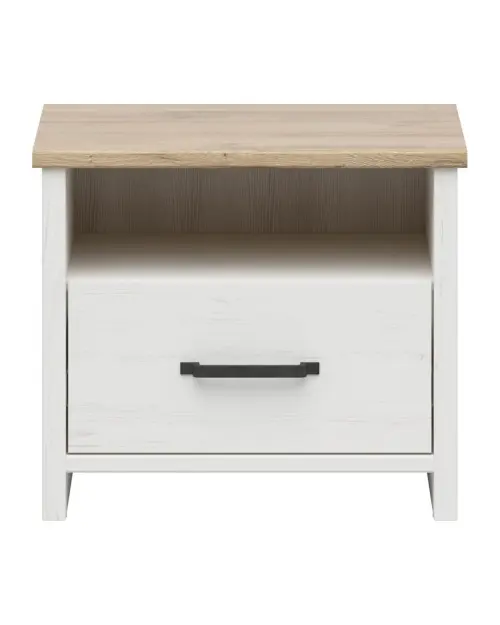 Mesita de noche Loksa 55 cm con cajón pino andersen blanco