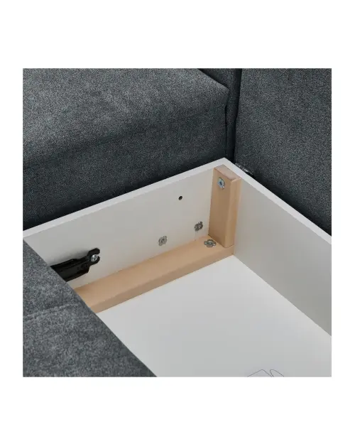 Sofá rinconera universal Norfolk convertible con arcón antracita