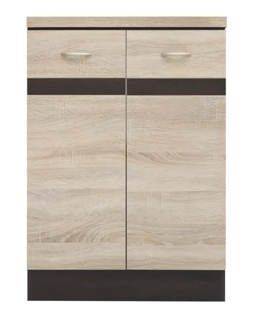Armario de cocina inferior Junona Line 60 cm de dos puertas roble sonoma con encimera