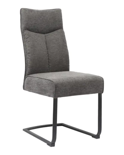 Silla tapizada Buffy gris sobre patines negros