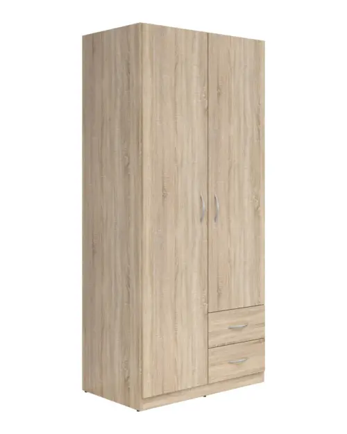Two-door wardrobe Casao 91 cm with drawers sonoma oak