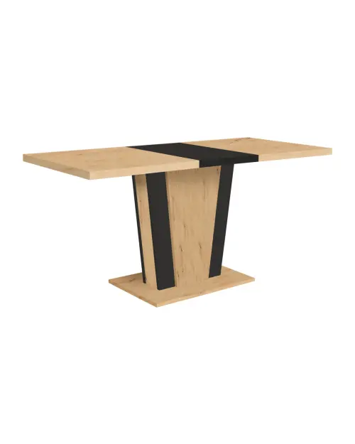 Stół rozkładany Zalder 120/160x68 dąb artisan/czarny