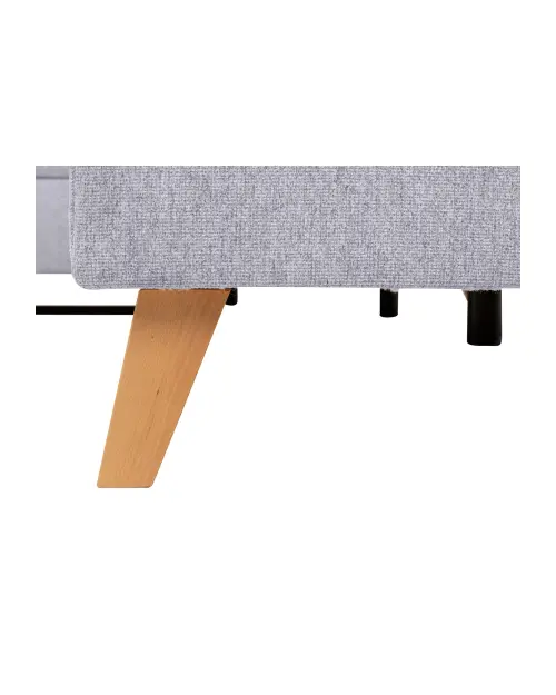 Sofá rinconera derecho Lars con función cama y arcón gris