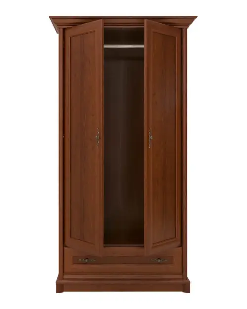 Armario de dos puertas Kent 110 cm con cajón castaño