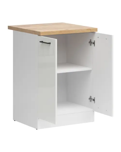 Szafka dolna Junona Line 60 cm kreda połysk z blatem