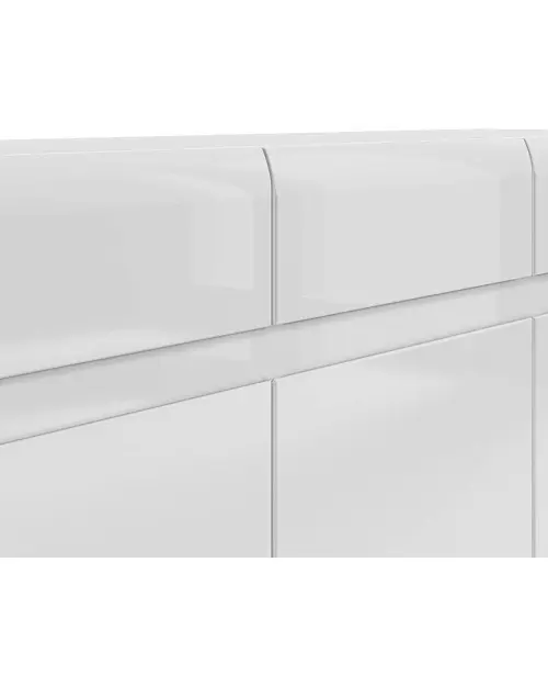 Cómoda Azteca Trio 150 cm con 3 puertas y 3 cajones blanco brillo