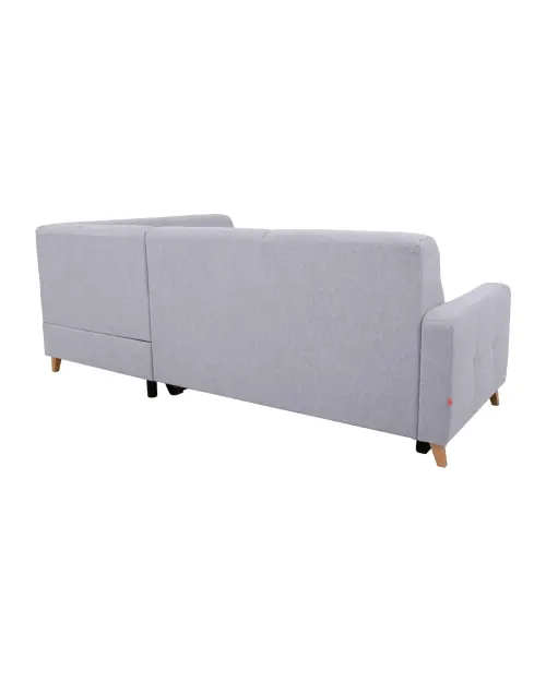 Sofá rinconera derecho Lars con función cama y arcón gris