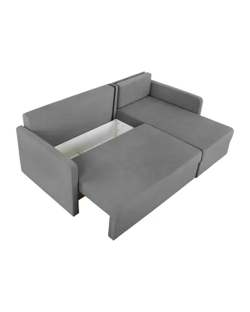 Universal corner sofa bed Imros with storage grey