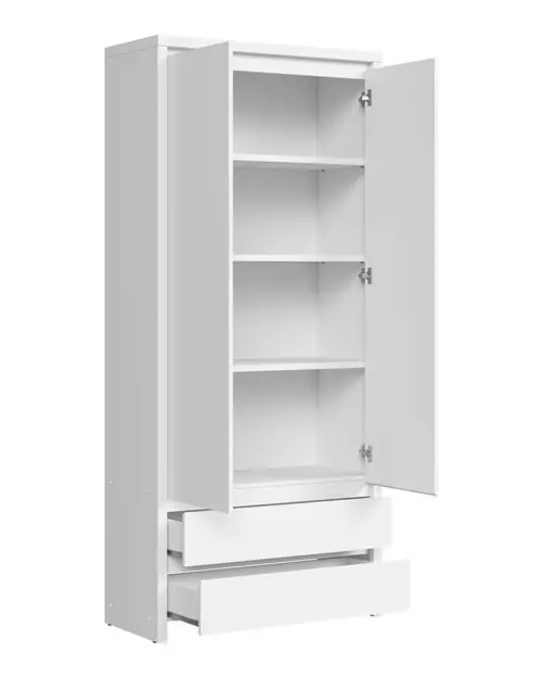 Estantería Kaspian 90 cm con 2 puertas y 2 cajones blanca
