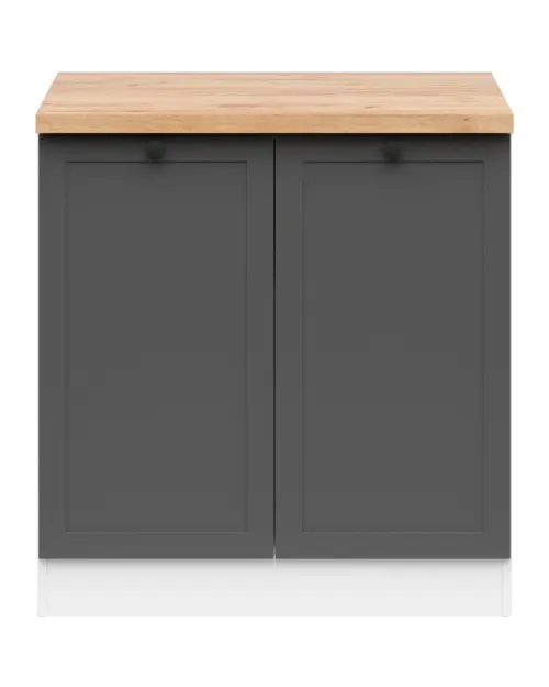 Armario de cocina bajo Junona Line 80 cm grafito con encimera