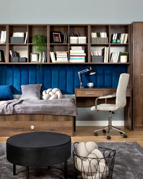 Cómoda Nepo Plus 119 cm con 2 puertas y 4 cajones roble noble