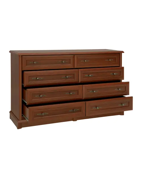 Cómoda Kent 154 cm con 8 cajones castaño