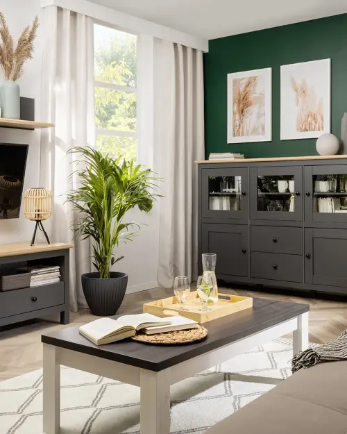 Vitrina Hesen 71 cm con 2 puertas grafito