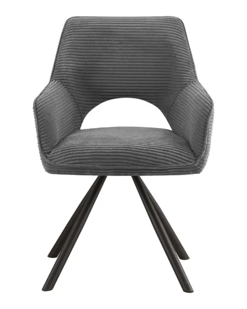 Silla tapizada Jason giratoria de pana gris