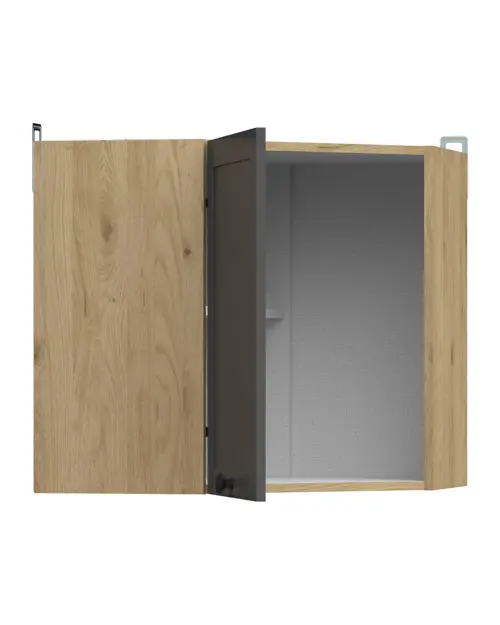Armario de cocina superior Junona Line 60 cm rinconero izquierdo/derecho roble bernstein/grafito