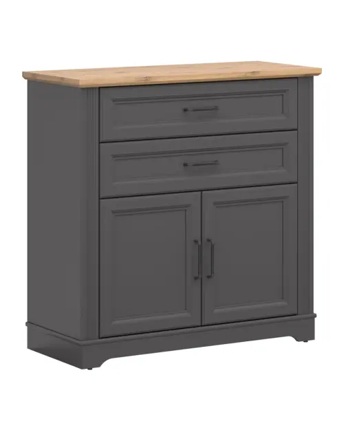 Cómoda Tolmin 100 cm con 2 puertas y cajones grafito/roble artisan