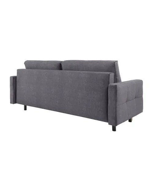 Torent three-seater velvet sofa bed gray