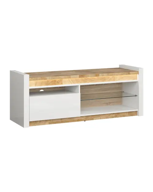 Mueble RTV Alameda 147 cm con cajón y estante blanco