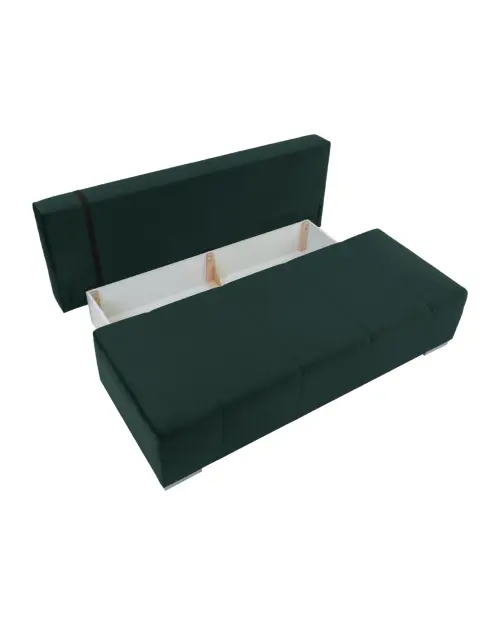Диван трехместный Street IV раскладной с ящиком велюровый зеленый