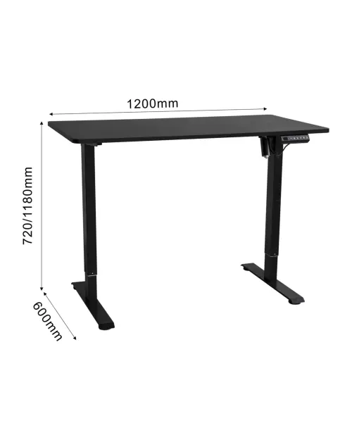 Escritorio gaming Emil 2 con regulación eléctrica 120 cm negro