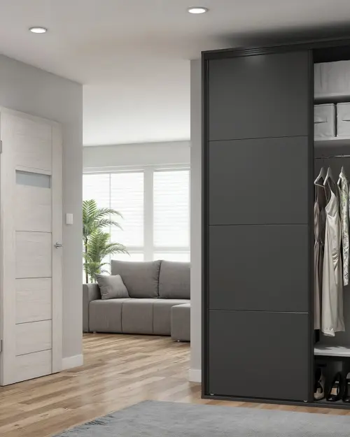 Sliding wardrobe Flex 150 cm with mirror graphite