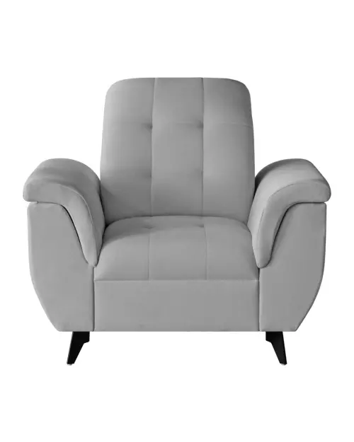 Sillón Doria de terciopelo gris claro