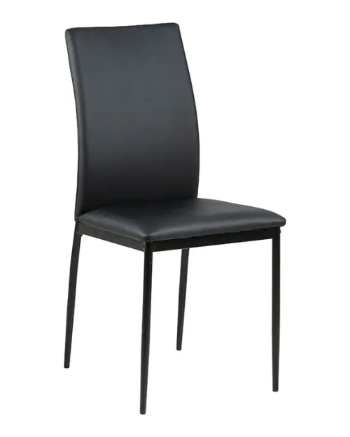 Silla tapizada Weyer ecopiel negra