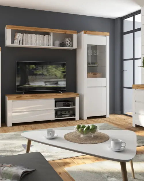 Armario de pared Holten 156 cm abierto blanco