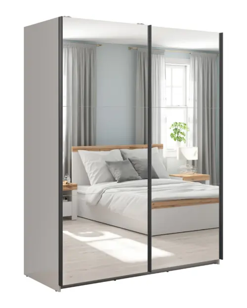 Armario de puertas correderas Tetrix 153 cm con espejo cachemira