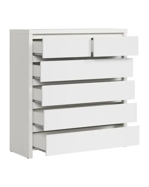 Комод Kaspian 105 см з 6 шухлядами білий