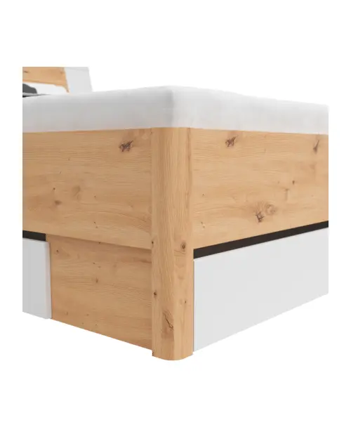 Cama Saturn 180x200 con 3 cajones roble artisan/blanco