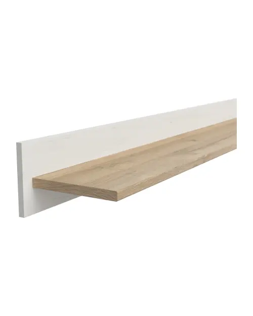 Estante de pared Loksa 143 cm pino andersen blanco/roble grandson