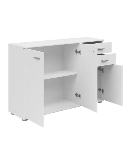 Chest of drawers Noeda 106 cm with 3 doors and 2 drawers white
