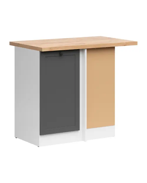 Armario bajo de cocina de rincón Junona Line derecho grafito con encimera ocupa rincón 100x60 cm