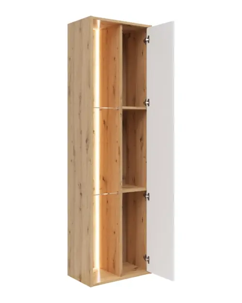 Estantería Gap 52 cm con puertas y 3 estantes roble artisan/blanco