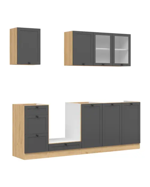 Conjunto de cocina Junona Line 220 cm grafito