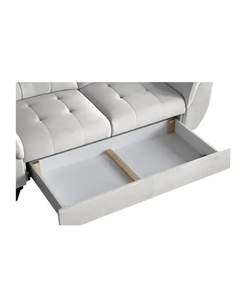 Dwuosobowa sofa Doria z pojemnikiem z kremowego weluru