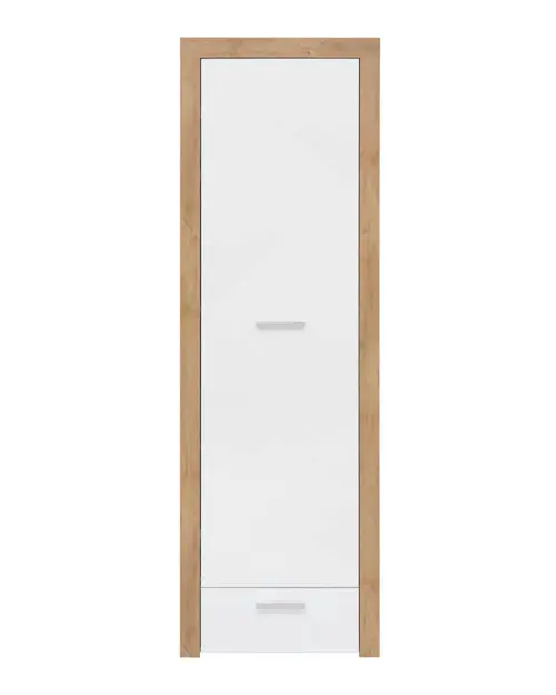 Estantería Balder 62 cm con puertas y cajón roble riviera/blanco brillo