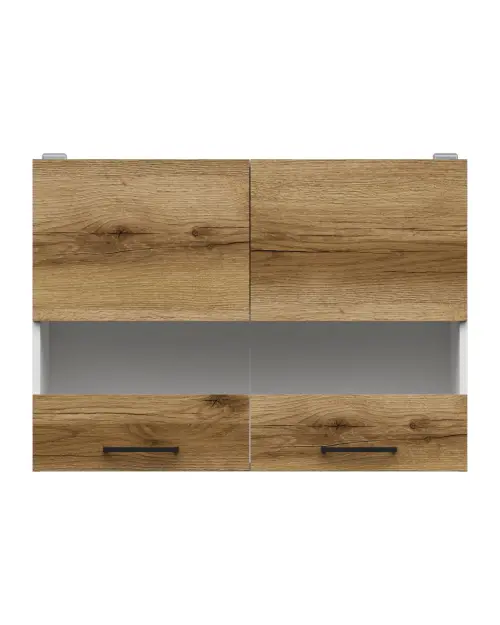 Armario de cocina superior Junona Line 80 cm de dos puertas con vitrina roble delano claro