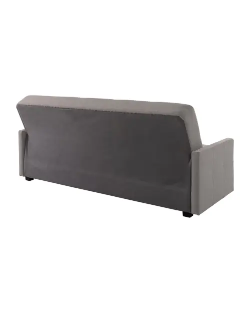 Трехместный раскладной диван Maro с ящиком, серая рогожка