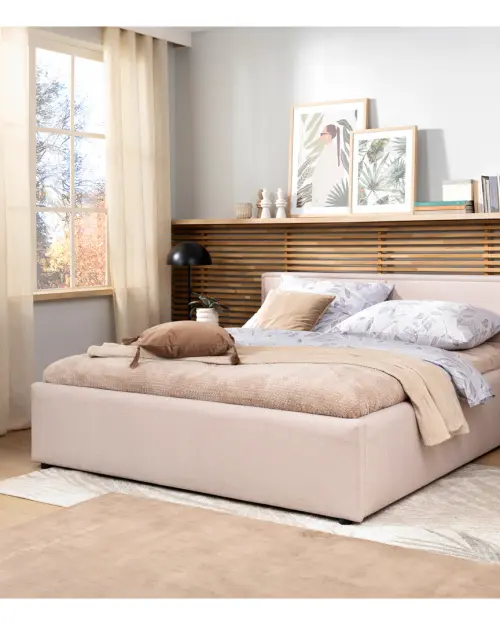 Cama tapizada Nedin 160x200 beige