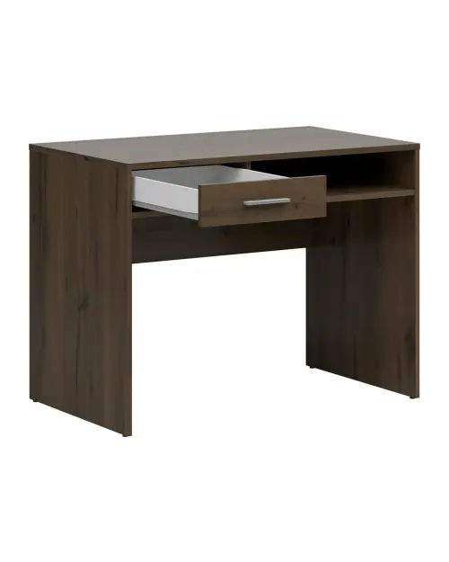 Escritorio Nepo Plus 100 cm con cajón y estante roble noble