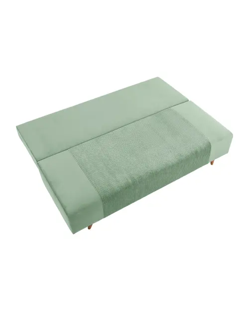 Three-seater sofa bed Leon with storage green