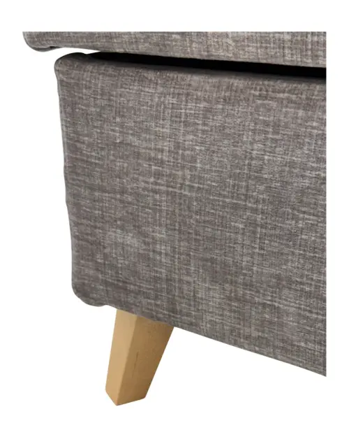 Угловой диван универсальный Lars раскладной с ящиком для белья велюровый серый