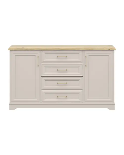 Cómoda Anga 154 cm con 2 puertas y 4 cajones cachemira/roble mauvella