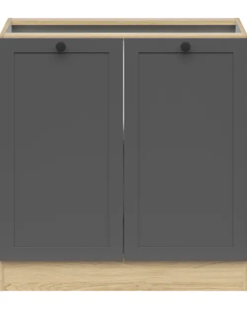 Szafka kuchenna dolna Junona Line 80 cm z 2 drzwiami dąb bernstein/grafit