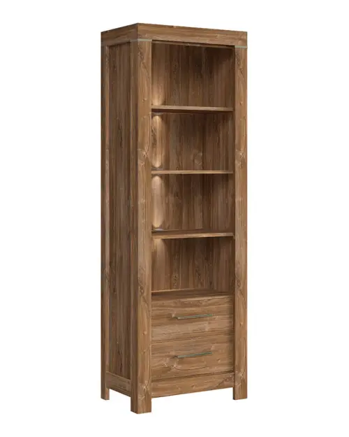 Estantería Gent 68 cm con 2 cajones y 4 estantes roble stirling